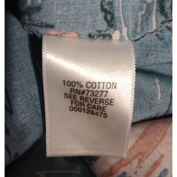 Sonoma Shirt Men's Extra Large Blue Hawaiian Short Sleeve Button Front - Picture 6 of 7